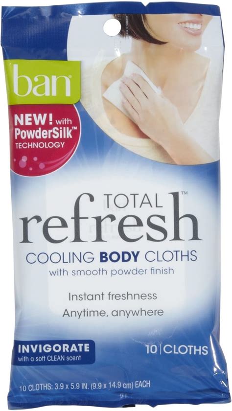 ban Total Refresh Invigorate Cooling Body Cloths 10 Sheets .